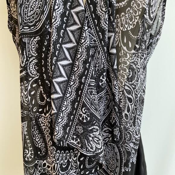 Cache lagenlook top blouse shirt with tie closure sz M - Picture 5 of 8